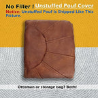 Thgonwid Unstuffed Moroccan Ottoman Pouf Cover, Ottoman Footstool Storage Solution, Bean Bag Chair, Foot Rest, Brown - color: Brown