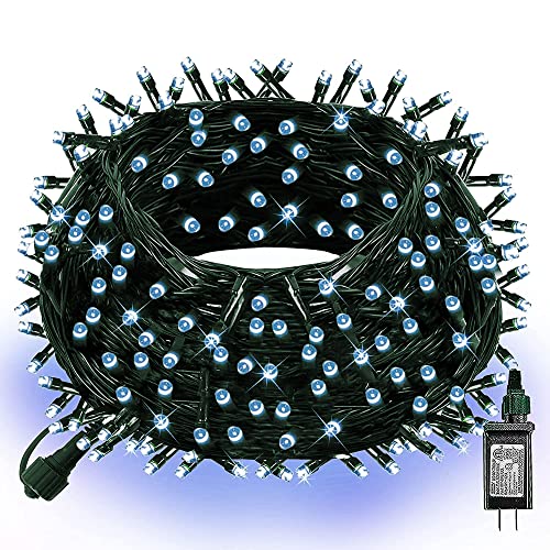Dazzle Bright Christmas String Lights, 100 LED 33 FT Connectable Fairy Lights with 8 Modes, Waterproof Christmas Decorations for Indoor Outdoor Holiday Party Home Tree Decor (White) - color: White