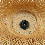 TFCFL 15Inch Bamboo Chandelier, Rattan Pendant Lamp Shade Ceiling Lighting Weave Bamboo Rattan E26 Hanging Light Fixture Hollow Lampshade Pendant Light for Dining Room Restaurant (Bulbs Not Included) - size: 24 Inch, Style A