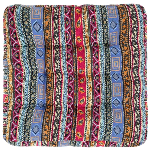 Boho Floor Pillow, Large Meditation Pillows for Adults, Meditation Mat Washable, Soft Meditation Cushion for Yoga Living Room Tatami Sitting Home Decor (Style 1)