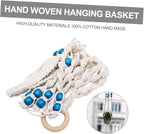BESPORTBLE 1Pc Hand Woven Decorative Hanging Plant Basket Bohemian Rope Flower Holder for Home Decor for Balcony and Room Sturdy Durable Design