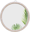 17 inch Wall Mirror, Boho Design for Living Room, Bedroom, Bathroom Decor, Hand Woven Rattan Mirror