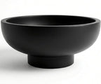 OAKOA Concrete Black Decorative Bowl for Home Decor - Black Fruit Bowl - Modern Pedestal Coffee Table Bowl for Entryway Table