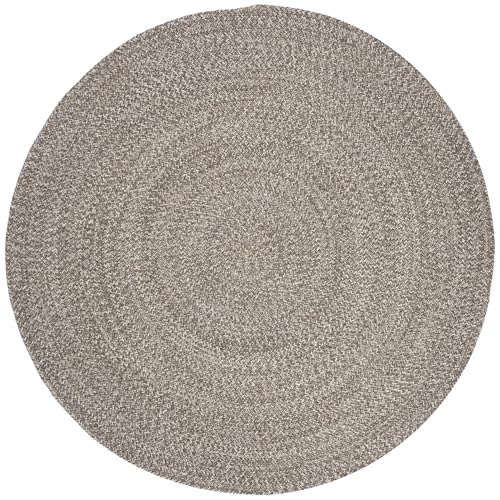 SAFAVIEH Braided Collection Area Rug - 4' Round, Ivory & Beige, Handmade Woven Cotton, Boho Reversible Style, Ideal for Living Room, Bedroom, Dining Space (BRD256B) - color: Ivory/Beige, size: 4' (Round)