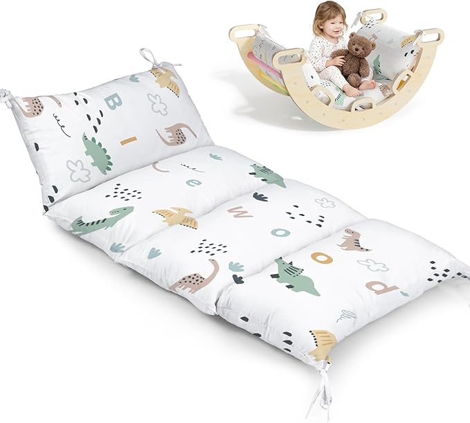 BlueWood Cushion for Climbing Arch, Montessori Philosophy Soft and Non-Slip Pillow for Kids, Pikler Cushion for Reading, Playing, Games, Parties (Dinosaur)