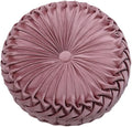 Baiyuruodie Round Velvet Pillow, Sofa Bed Bedroom Decorative Throw Pillow (38cm, Dark Pink)