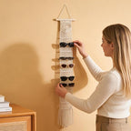 Macrame Sunglasses Holder Boho Wall Hanging Minimalist Eyewear Organizer Wall Sunglasses Rack
