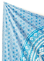 Popular Handicrafts Tapestry Wall Hanging Hippie Mandala Bohemian Hippy Intricate Indian Tapestries Bedspread 90 x 108 Inches (230cm x 270cm) Blue Ombre