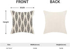 Boho Pillow Covers 16 x 16 Inch Pack of 2, Black and White Bohemian Ethnic Herringbone Pattern Decorative Throw Pillow Covers Vintage Linen Farmhouse Outdoor Pillowcase for Bedroom Home Sofa Decor