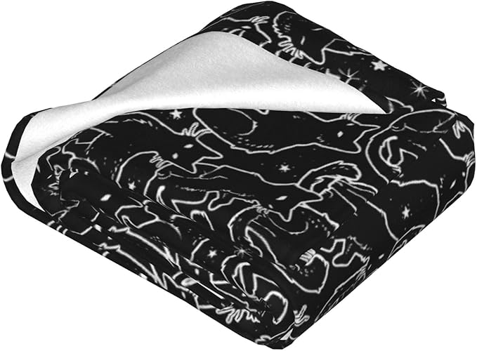 Cat Throw Blanket Soft Flannel Blanket 60"x50" in Bed Blanket Home Decor for Room Sofa Couch All Season
