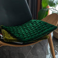 vctops Luxury Velvet Square Chair Pad Thin Soft and Comfy Chair Cushion Tufted Indoor Seat Cushion Pillow Tatami (Dark Green,17"x17")