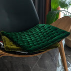 vctops Luxury Velvet Square Chair Pad Thin Soft and Comfy Chair Cushion Tufted Indoor Seat Cushion Pillow Tatami (Dark Green,17"x17")