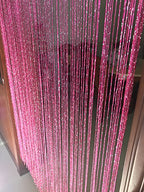 1x2 M Door String Curtain Rare Flat Thread Fringe Panel Room Divider Cute Strip Tassel for Wedding Coffee House Restaurant Parts - color: Rose Red