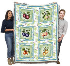 Pure Country Weavers Alsatian Fruit Blanket - Garden Floral Gift Tapestry Throw Woven from Cotton - Made in the USA (72x54) - color: Alsatian Fruit