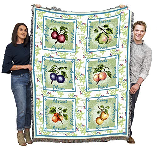 Pure Country Weavers Alsatian Fruit Blanket - Garden Floral Gift Tapestry Throw Woven from Cotton - Made in the USA (72x54) - color: Alsatian Fruit