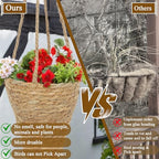 CITYES 2 Pcs Hanging Basket for Wall Conical Hanging Wicker Basket with Hemp Rope Handmade Wall Planter for Garden Home Flowers Planters Boho Decor Front Door Porch Entryway (Flowers Not Included)