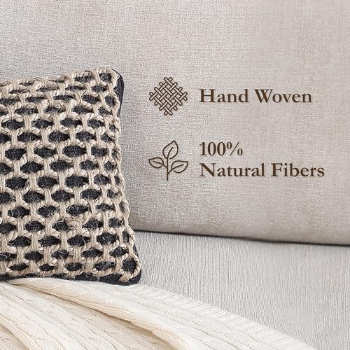 Boho Living Jada Decorative Throw, Includes Accent, Premium Woven Design, Living Room Décor, (1) 12" x 20" Pillow Cover with Insert, Black - color: Black, size: (1) 12" x 20" Pillow Cover With Insert