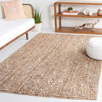 SAFAVIEH Area Rug 5x8 - Natural Fiber Collection - Natural & Ivory, Handmade Jute, Farmhouse Style, Chunky Textured Thick Pile (NF447N)