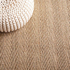 SAFAVIEH Area Rug 2x3 - Natural Fiber Collection - Natural & Brown, Seagrass, Herringbone Pattern with Border (NF115B) - color: Natural/Brown, size: 2' x 3' (Rectangular)