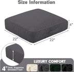 Floor Pillow for Adults, 4" Square Floor Cushions with Washable Cover, Large Corduroy Meditation Pillow, 22 inches Tatami Seat with Handle for Living Room or Yoga, Dark Grey