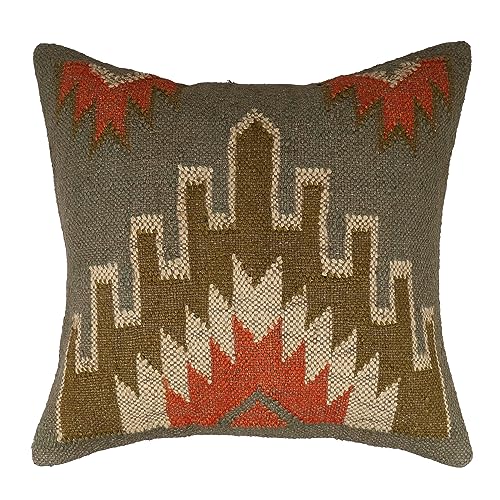 Rustic Tribal Wool Jute Kilim Cushion Cover Bohemian Handmade Pillow for Bed Sofa Chair Multicolor Indian Vintage Throw Pillowcase - color: Multi 07