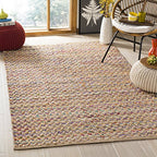 SAFAVIEH Cape Cod Collection Area Rug - 5' x 8', Red & Natural, Handmade Coastal Braided Jute, Ideal for High Traffic Areas in Living Room, Bedroom (CAP305Q) - color: Red/Natural, size: 5' x 8' (Rectangular)