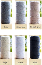 flipped 100% Natural Macrame Cotton Cord,3mm x109 Yard Twine String Cord Colored Cotton Rope Craft Cord for DIY Crafts Knitting Plant Hangers Christmas Wedding Decor (Navy Blue, 3mm109yards)