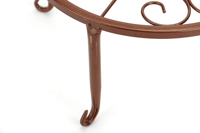 Tosnail 4 Pack 9" Metal Plant Stands for Indoor and Outdoor, Planters Stand, Flower Pots Holder, Beverage Dispenser Stand for Floor and Tabletop Decoration - Brown