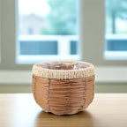 VICASKY Handwoven Woven Planter Basket Natural Indoor Outdoor Flower Pot Decorative Rattan Plant Pot for Boho Decor