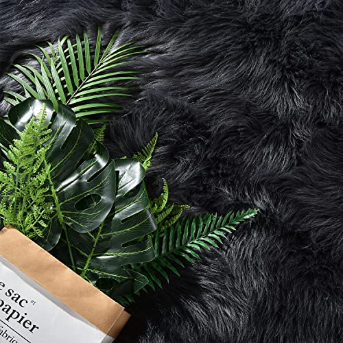 Latepis Dark Gray 2x5 Rug Runner Shaggy Machine Washable Faux Fur Rug Fluffy Shag Rugs for Living Room Bedroom Throw Rugs Room Runner - color: Dark Grey, size: 2' x 5' (Runner)