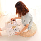 Comfortable Round Seat Cushion, Natural Straw Pouf Tatami Floor Pouf, Meditation Cushion 45cm