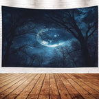 EMMTEEY Forest Tapestry Starry Sky Night Forest 92.5X70.9 Inch Extra Large Tapestry Wall Art Hanging Tapetries for Bedroom Living Room Dorm Décor