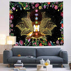 Ine Ive African Chakra Tapestry African American Woman Zen Meditation Poster Starry Sky Flower Garden Inspirational Afro Yoga Wall Art Tapestry for Bedroom Dorm Decor (60x60 inch) - size: 60x60 inch