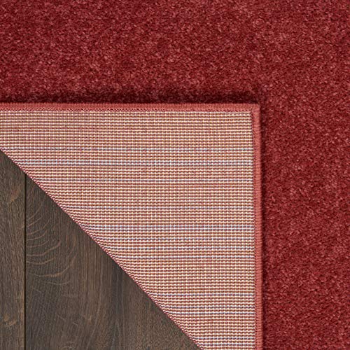 Nourison Home Nourison Essentials Brick Red 2'2" x 7'6" Area Rug - Easy Clean, Non Shedding, Bed Room, Living Room, Dining Room, Kitchen (8' Runner) - color: Brick Red, size: 2'2" x 7'6" (Runner)