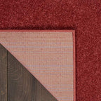 Nourison Home Nourison Essentials Brick Red 2'2" x 10' Area Rug - Easy Clean, Non Shedding, Bed Room, Living Room, Dining Room, Kitchen (10' Runner) - color: Brick Red, size: 2'2" x 10' (Runner)