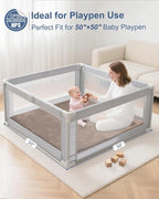 Thick Baby Play Mat for Floor,50 x 50 Playpen Mat,Tummy Time Foam Mats,Ultra Soft Support & Plush Feel,Easy Care with Non-Slip Cushioned for Infant,Kids and Toddler Crawling,Brown
