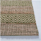 SAFAVIEH Area Rug 8x10 - Natural Fiber Collection - Large - Green & Natural, Handmade Jute & Cotton, Boho Farmhouse Rustic Design, Ideal for Living Room, Bedroom, Dining Space (NFB653Y)