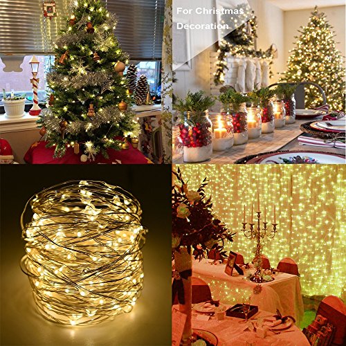 BXROIU 4 Pack Battery Operated Fairy String Lights, 8 Modes 5M Silver Wire with Remote & Timer - 50 LEDs Waterproof for Bedroom, Wedding, Christmas, Party Decorations - color: 4Pack(3AAA,not included)Warm White