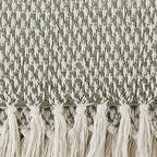 DII Woven Throw Collection 100% Cotton, Basketweave, 50x60, Artichoke Green - color: Artichoke Green, size: 50x60"