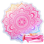 Large Microfiber Boho Mandala Beach Towel Round Bohemian Beach Blanket Hippie Indian Throw Blanket Beach Tapestry Sand Free Quick Dry Yoga Picnic Yoga Mat Wall Decor Circle Tablecloth,59'',Gradient - color: Gradient Mandala