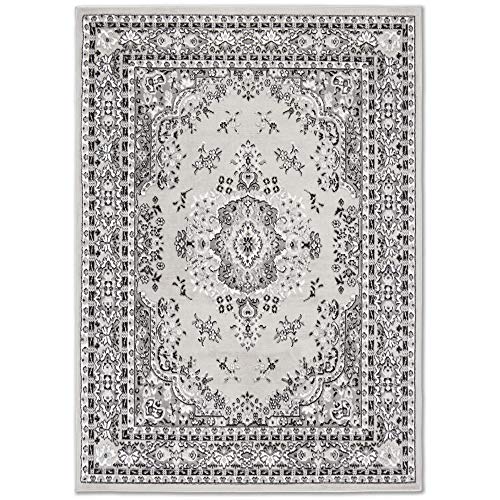 Home Dynamix Premium Sakarya Traditional Medallion Area Rug, Grey/Ivory, 5'2"x7'4" - color: Grey/Ivory, size: 5'2" x 7'4" (Rectangular)