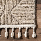 Nuloom Kerry Beige, 4' x 6', Geometric, Soft and Cozy, High Traffic, Stain Resistant, Easy Clean, Durable Area Rug for Bedroom, Living Room, Dining Space, Den, Foyer, Entryway - color: Kerry Beige, size: 4' x 6' (Rectangular)
