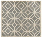 Rugshop Blue Contemporary Geometric Indoor/Outdoor Area Rug — Hose Washable for Dining Room, Kitchen and Office, 6'6" x 6'6" Square - size: 6'6" x 6'6" (Rectangular)