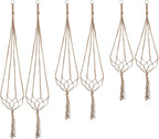 Petutu Plant Hangers Indoor Macrame Hanging Planter Holder 6 Pack, 3 Sizes