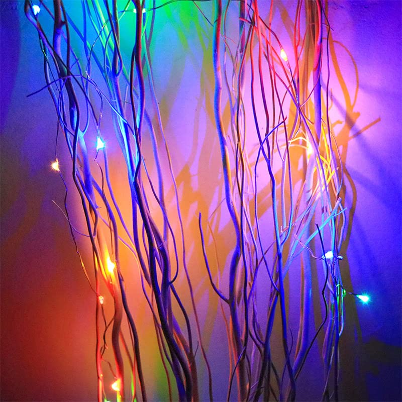 BXROIU 4 x Fairy Lights Battery Operated 8 Lighting Modes,50LEDs,16.4Ft/5 Meters Silver Wire String Lights,Timer Function,and Remote Control.for Christmas,Party,Wedding,Decorative Lighting - color: 4Pack(3AAA,not included)Multicolor