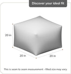 Anji Mountain Pouf Ottoman Foot Rest, Handmade Ottoman Pouf, Comfortable Foot Stool, Decorative Floor Seating for Living Room Decor, Bedroom & Home Décor Accent - Tofino Orange