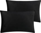2 Pack 12x20 Pillow Cover Velvet Pillow Covers, Square Throw Pillow Covers for Living Room Decorations Throw Pillow Case, Throw Pillow Cover Cushion Cover for Sofa Bedroom Car, Black Velvet