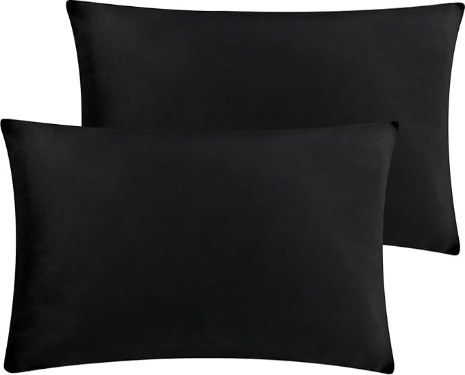 2 Pack 12x20 Pillow Cover Velvet Pillow Covers, Square Throw Pillow Covers for Living Room Decorations Throw Pillow Case, Throw Pillow Cover Cushion Cover for Sofa Bedroom Car, Black Velvet
