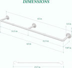 Plant Haning Rod, Hanging Planters for Indoor Plants with 6 Chains, Wall Plant Hanging Bar for Window Celling, 65.7 Inch, Metal White, Pots Not Included