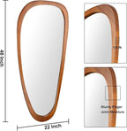 BOMINICA Full Length Irregular Wall Mirror, 48" x 22" Wooden Full Body Dressing Mirror Wall Mounted, Decorative Floor Mirror for Living Room, Bedroom, Entryway, Farmhouse, Home Decor
